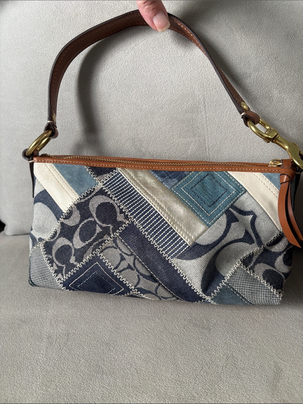 Coach Vintage Small Ergo Denim Patchwork Shoulder Handbag